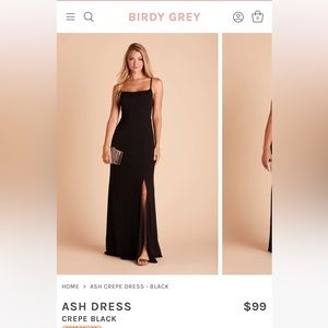 Birdy Grey Ash Crepe Black Bridesmaids Dress